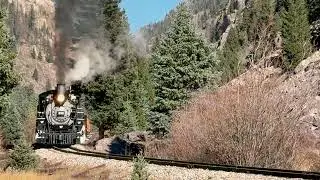 Durango and Silverton Narrow Gauge Railroad Photo freight heads toward Durango, Colorado.