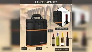 Review: opux 3 Bottle Wine Carrier Tote, Insulated Leakproof Wine Cooler Bag, Wine Travel Bag ...