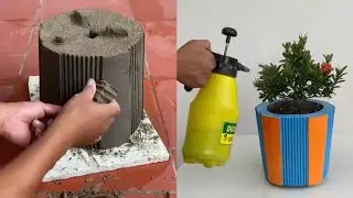 How to make a pot from cement | hand made pots by cement