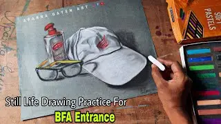 Still Life Drawing With Soft Pastel - Timelapse | How To Practice Still Life Drawing at Home ?