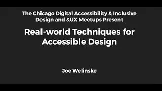 Real World Techniques for Accessible Design