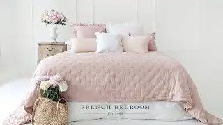 French Bedroom I Peachskin Quilted Bedspread in Petal Pink