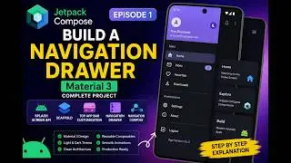 Jetpack Compose Navigation Drawer | Material 3 + Navigation Compose | Complete Android Project