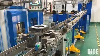 Automatic motor stator manufacturing production assembly line