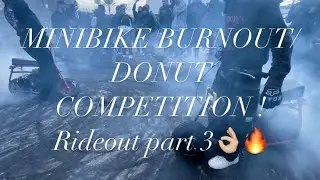 MINI BIKE BURNOUT/DONUT COMPETITION AND STREET RIDING