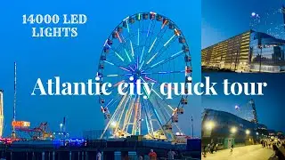 Atlantic City Casinos | Beach Boardwalk at Night | New Jersey Casino | USA TAMIL VLOG  | 4K Video
