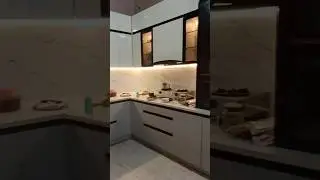 ew Modular Kitchen with Stylish Profile Door & Glass Finish ✨#interiordesign #home