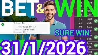 Correct Score Tips & Predictions Today | 31/1/2026| Expert Football Bets & Sure Wins 