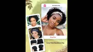 Curly Pixie Headband Wig