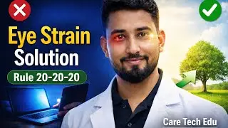 Eye Strain Solution | Rule 20-20-20 | #trending #healthyhabits #eyes #DrVikasMeel #caretechedu 