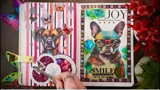 Colorful Dog Scrapbook ✦ Pop Art Journal with Happy Vibes 🐶🎨#asmr #scrapbooking 
