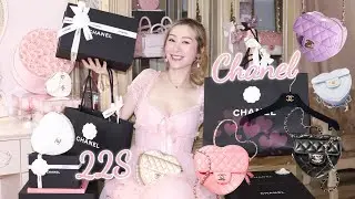 CHANEL 22S PINK HEART BAG 💖 TRIPLE UNBOXING 🤩 OMG! I GOT MY DREAM HEART BAGS ❤️ LINDIESS