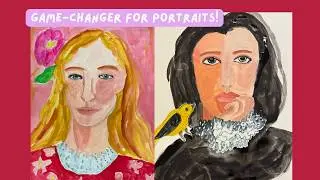 Портретная живопись для начинающих с использованием коллажных форм | Простые современные лица