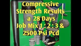 Compressive Strength Results @ 28 Days Job Mix 1 : 2 : 3 & 2500 Psi Pcd