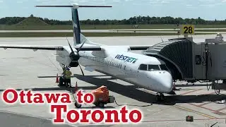 Full Flight: WestJet Encore Dash 8 Q400 Ottawa to Toronto (YOW-YYZ)