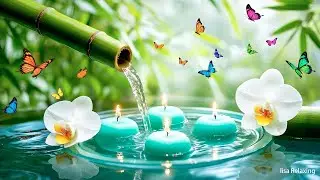 Relaxing Bamboo Fountain Garden with Healing Piano Music for Stress || part 03