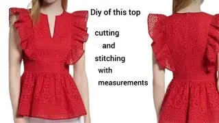 Peplum top❤️cutting and stitching/ruffle top cutting and stitching/frill top design/StitchwithSneha