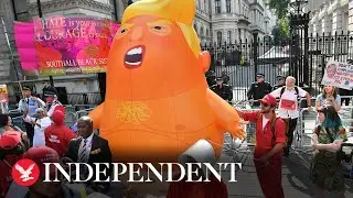 Donald Trump baby blimp inflated again to establish &lsquo;how best to preserve it&rsquo;