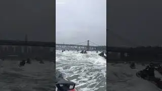 Annual NYC Jet Ski Invasion 💦 👀 Summer in NYC: witness the MASSIVE wave of riders