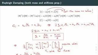 Unit 8.2 - Damped MDOF Systems: Constructing the Damping Matrix