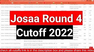 🚨Josaa Round 4 Cutoff 2022 🔥| Official Cutoff | Josaa Round 4