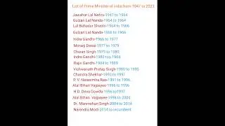 List of Prime Minister of India from 1947 to 2023