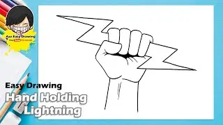 Easy Hand Holding Lightning Drawing