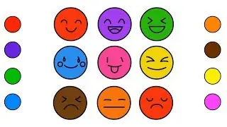 EMOJI Coloring Pages for kids,children | HOW TO DRAW EMOJI Colours FACES, LEARN Colors with smileys