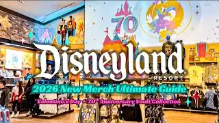 NEW Disneyland Merch! 💖 Valentine&rsquo;s Day Finds + 70th Anniversary | World of Disney Shopping Vlog