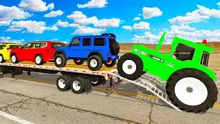 McQueen Almost Fell Off! 😬 | Flatbed Truck Transport | BeamNG