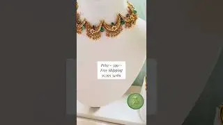 🌙 Emerald Chandrika Temple Choker.📩For Orders WhatsApp at 95393 34189.#shorts#jewelleryshorts