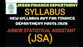 JKSSB SYLLABUS FOR JUNIOR STATISTICAL ASSISTANT#JKSSB SYLLABUS#JUNIOR STATISTICAL ASSISTANT#JSA#