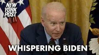Biden whispers repeatedly during &lsquo;really creepy&rsquo; Q&A | New York Post