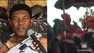 OSEADE3YO AKUMFI AMEYAW IV (Omanhene of Techiman) IN A PALANQUIN TO ASANTEHEMAA'S FUNERAL