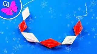 Простая Оригами Гирлянда из бумаги ❄ Новогодние поделки ❄ Гирлянда на елку своими руками