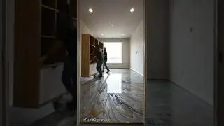 Marble Swirl Epoxy Floor Office Makeover ✨ (One Shot)
