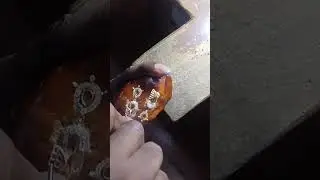 #how to make gold earrings #making use stone setting gold #reels #views #viralshort #trending #work