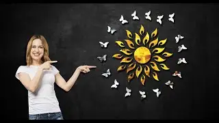 Bikri Kendra #3D #Sun #mirror #acrylic #walldecor #wallstickers #amazon