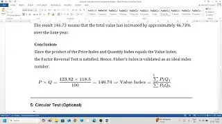 Unit 5 Video Lecture 5 Tests of Adequacy and Problem Solving in Index Numbers