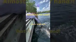 Big Fish Bites her hand off!!  