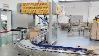 Robot case packaging machine fully automatic bags delivery feeding cartoner line