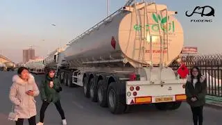 4 axles 45000 liters fuel tanker trailers fuel tank truck trailers with Sinotruk HOWO tractor truck