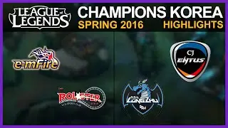 [Highlights] EMF vs KT & CJ vs LZ / W4D1 / LCK Spring 2016