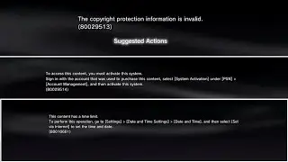 The copyright protection information is invalid.Sugested Actions (80029513) (80029514)(80010601)