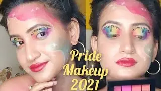 PRIDE Tribute Rainbow Makeup Tutorial #Pride2021 #Shorts | Vrittika Soni