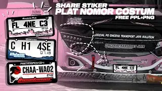 SHARE STIKER BUSSID PLAT NOMOR COSTUM KECE‼️FREE PPL DAN PNG🤩 #bussidindonesia 