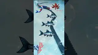Blue fish turns to Golden fish as the train is approaching fast | Golden Fish | Fish Cartoon Video 🐟