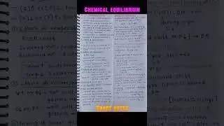 Chemical equilibrium handwritten short notes of yakeen batch physics wallah 😍