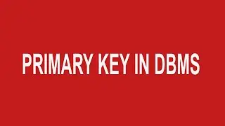 Primary Key in DBMS