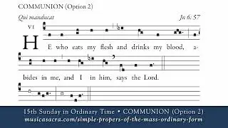 COMMUNION (option 2) &bull; 15th Sunday in Ordinary Time &bull; Simple English Propers